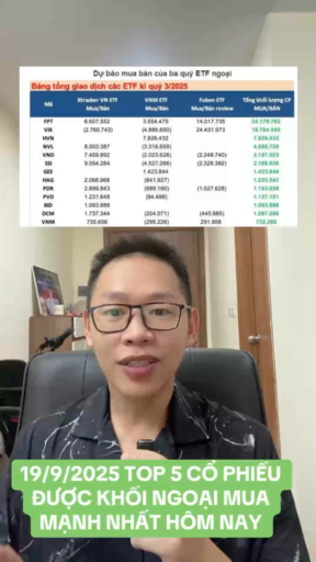 TOP 5 CỔ PHIẾU ĐƯỢC KHỐI NGOẠI MUA MẠNH NHẤT HÔM N