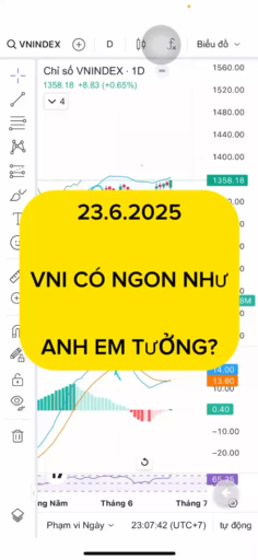 23.6.2025 VNI CÓ NGON NHƯ MỌI NGƯỜI TƯỞNG #vnstock