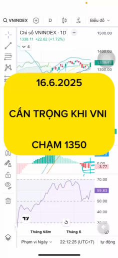 16.6.2025 CẨN TRỌNG KHI VNI CHẠM 1350 #vnstocks #c