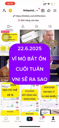 22.6.2025 VĨ MÔ BẤT ỔN CUỐI TUẦN THÌ VNI SẼ RA SAO