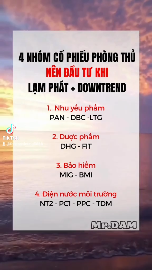 4 NHÓM CỔ PHIẾU PHÒNG THỦ ĐẦU TƯ TRONG DOWTREND 