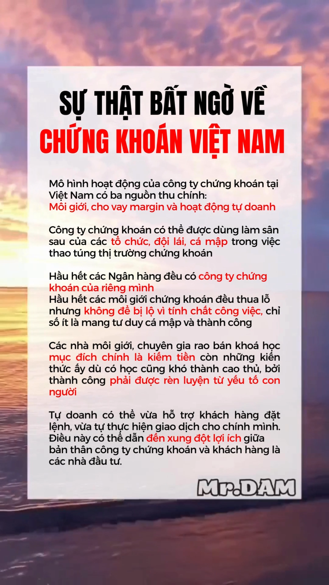 SỰ THẬT BẤT NGỜ VỀ TTCK VN! 