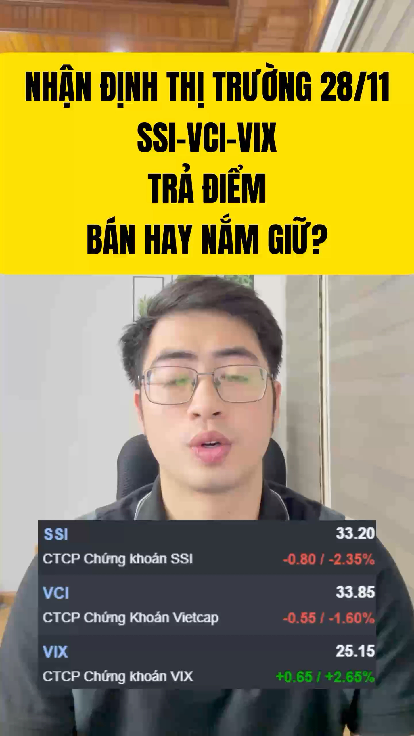 Nhận định thị trường 28/11: SSI-VCI-VIX nắm giữ? #