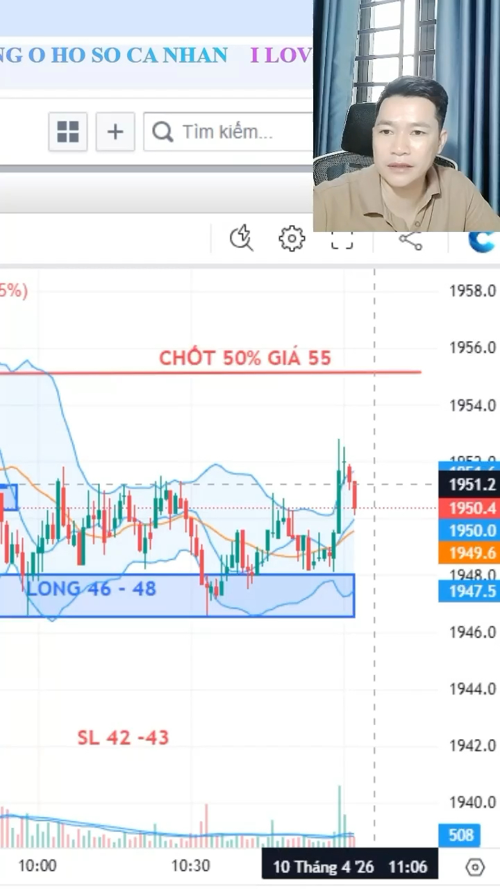 Lệnh Long duy nhất sáng nay 10/4 ạ, lãi nhẹ chiều 