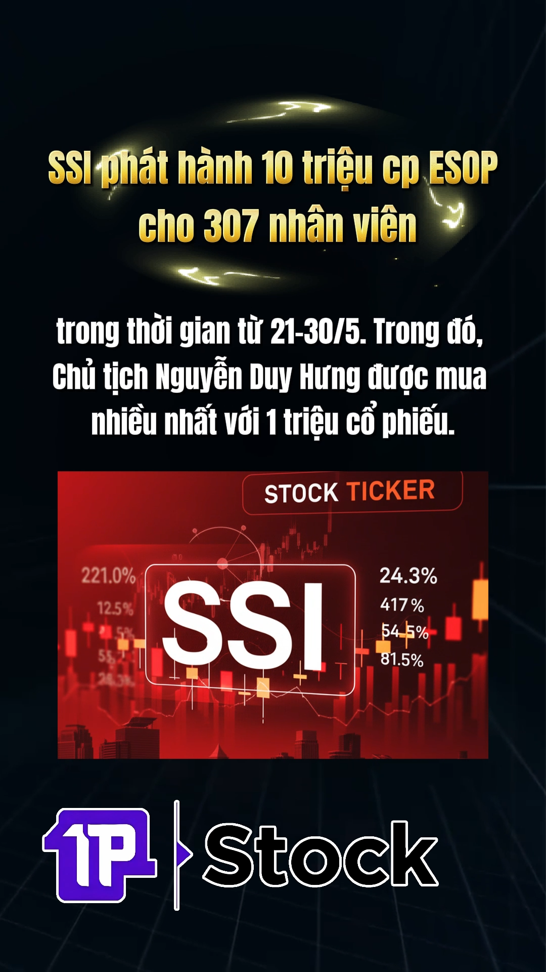 SSI: Phát hành 10 triệu cổ phiếu ESOP cho 307 nhân
