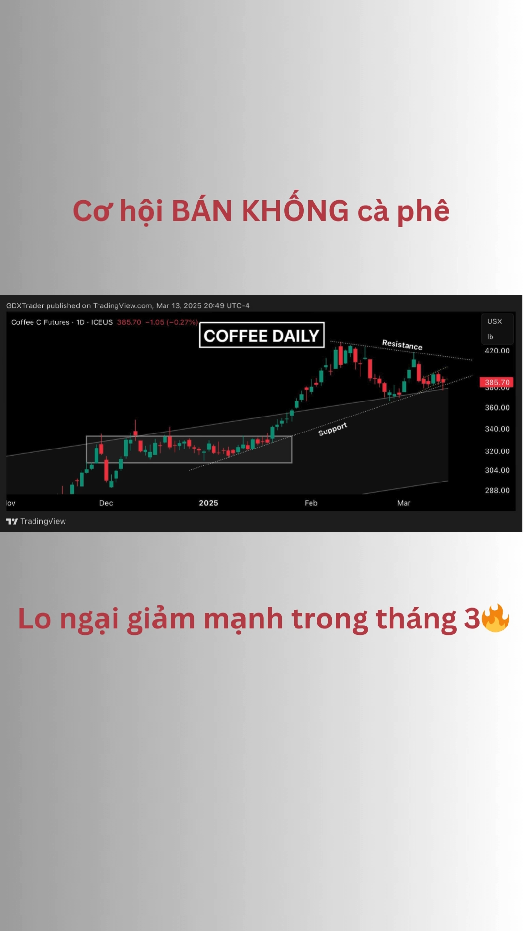 Cà phê chạm đỉnh – Cơ hội bán khống

📉 Áp lực bán