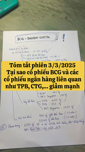 Như ad đã lên video BCG vào sau phiên 3/3/2025
Khu