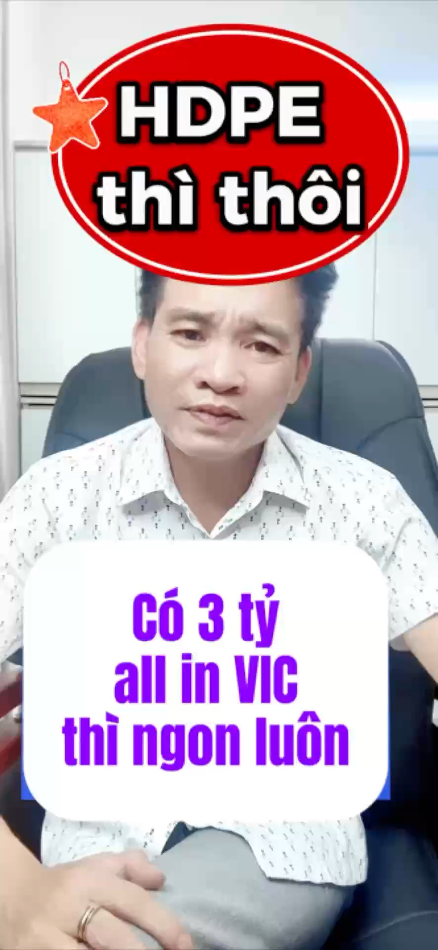 HDPE thì thôi, như muối bỏ biển. All in VIC cho là