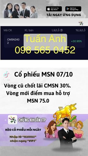 giá mua cổ phiếu MSN 07/10 | Tuấn Anh ITP