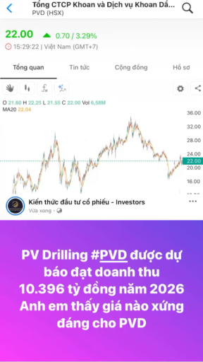 PV Drilling #PVD được dự báo đạt doanh thu
10.396 