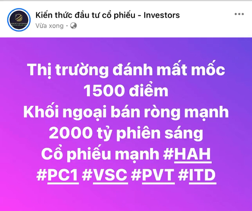 Thị trường đánh mất mốc 1500 điểm
Khối ngoại bán r