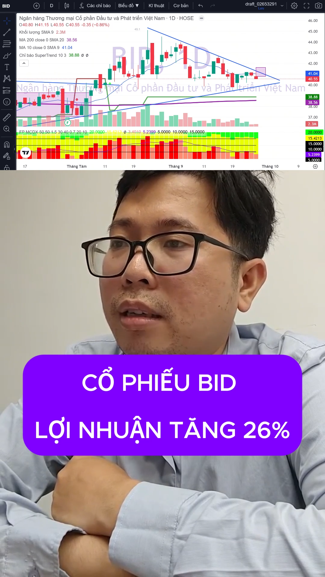 Cổ phiếu BIDV lợi nhuân tăng trưởng 26% quý 3