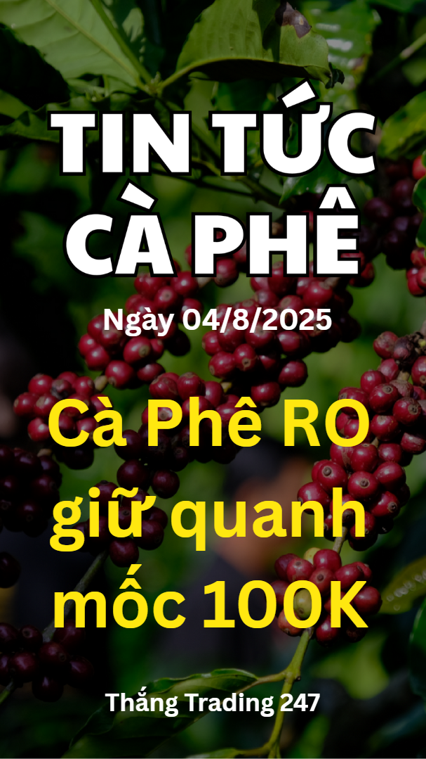 Tin Tức Cà Phê 04.8: Cà Phê RO Giữ Quanh Mốc 100K.
