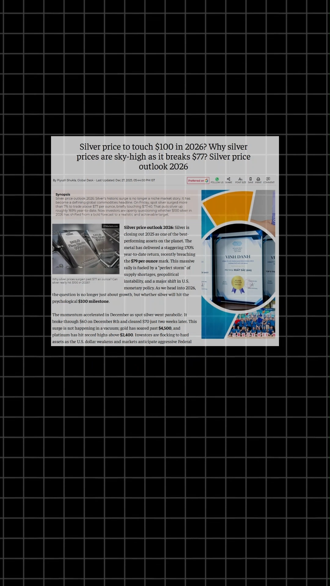 Xu hướng giá bạc trong 2026 